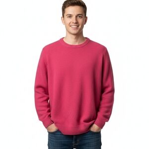Old Navy Men’s Red Crew Neck Sweater Size L | Soft Knit Pullover Winter Top